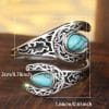 Bilateral Water Drop Turquoise Smear Fashion Carved Adjustable Ring