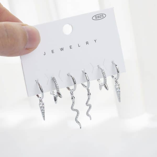 New High Grade Sense Snake-like Earring Set Punk Wind