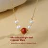 Women's Sterling Silver Cinnabar Red Bean Necklace
