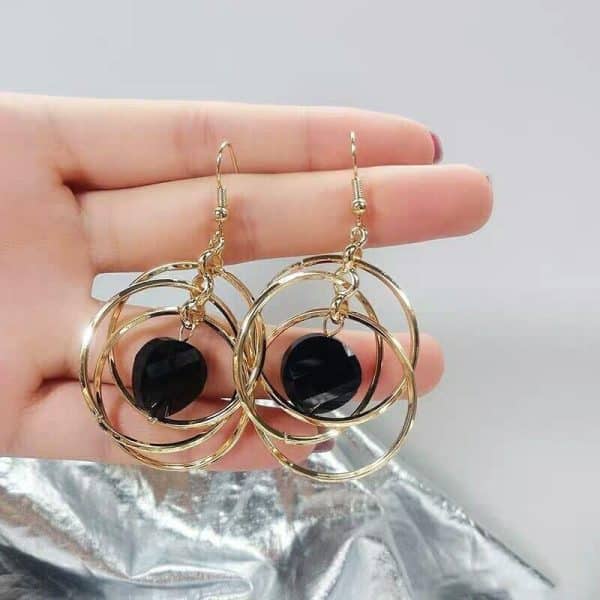 Chunky Braided Round Exaggerated Drop Earrings