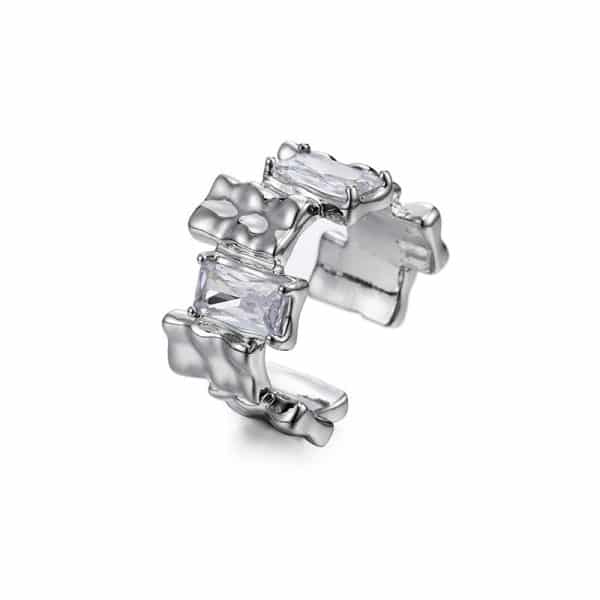 Cross Zircon Ring Ins Women's Special Interest Design Open Gemstone Ring