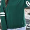 Fiery Red Varsity Striped Detail Drop Shoulder Oversized Sweatshirt