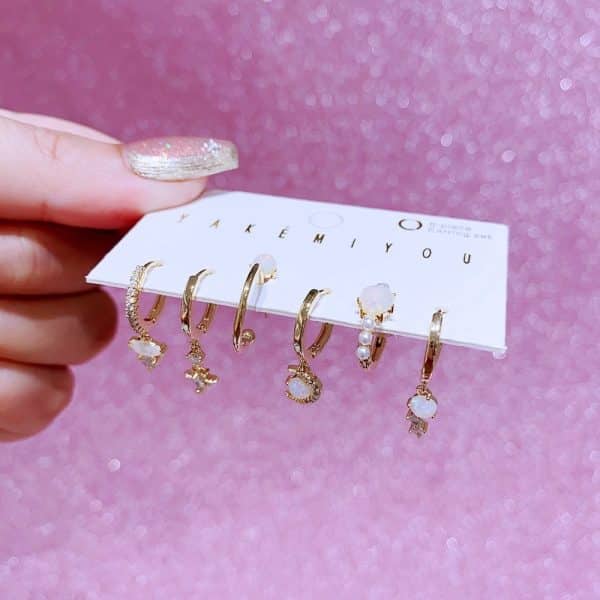Natural Opal Ear Clip Ear Clip Six-piece Set