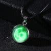 Time Stone Christmas Moon Night Sky Luminous Alloy Pendant Necklace