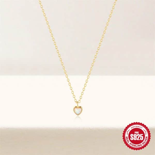 Simple S925 Loving Heart In Sterling Silver Personalized Three-dimensional Necklace