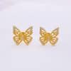 Micro Set Zircon Sterling Silver Butterfly Stud Earrings