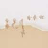 Fashion Five-pointed Star Moon Sun Lightning Earrings Six-piece Set Earrings