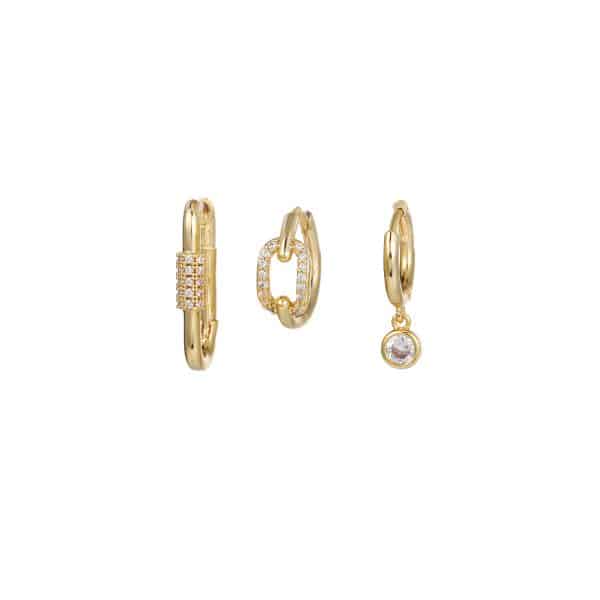 Simple And Fashionable Zircon Tassel Earrings Set