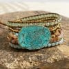 European And American Retro Natural Ocean Stone Multi-layer Winding Bracelet