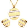 Necklace Earrings Set Ladies Stainless Steel Set