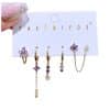 Ladies New Fashion Zirconium Ring Earring Set
