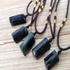 Natural Crystal Black Tourmaline Rough Stone Pendant