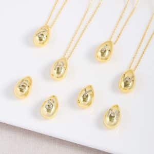 Glossy Water Drop 26 English Letter Pendant Copper-plated Gold Simple Pendant Female