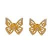 Micro Set Zircon Sterling Silver Butterfly Stud Earrings