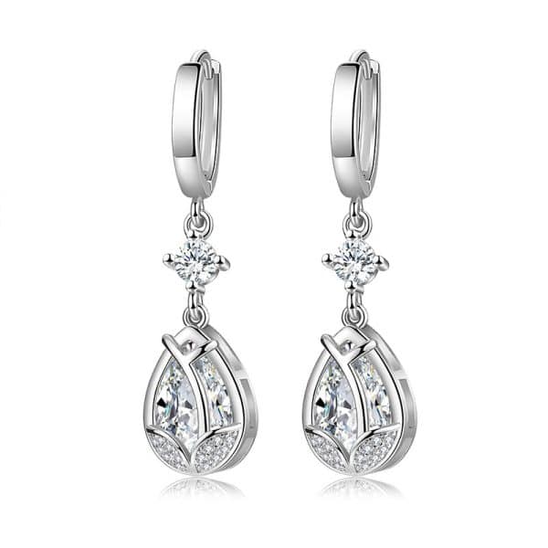 Women's Korean Style Water Drop Earrings Temperament Flowers