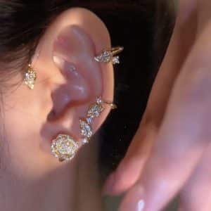 Vintage Light Luxury Rose Earrings Set With Zircon Earrings