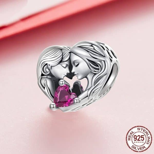 Mother And Daughter Family S925 Sterling Silver Accessories Beaded Pendant