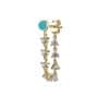 S925 Silver Needle Tassel Set With Diamond Heart Love Drops Glue Earrings Ornaments