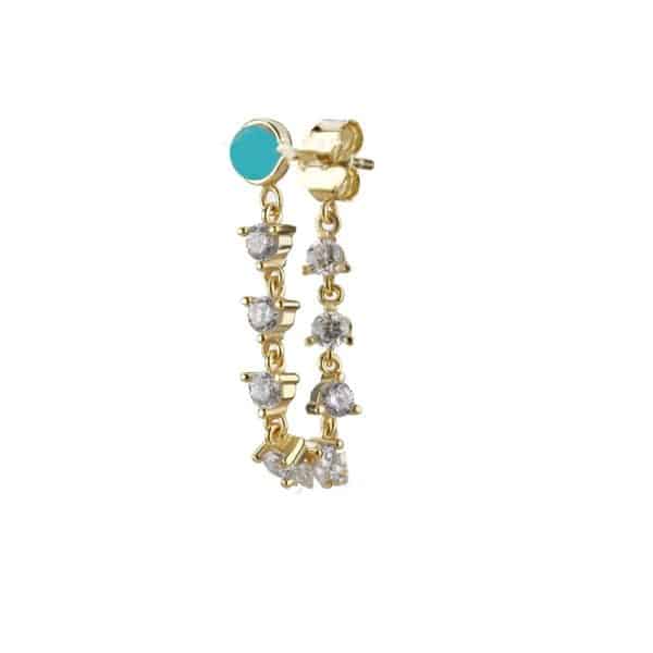 S925 Silver Needle Tassel Set With Diamond Heart Love Drops Glue Earrings Ornaments