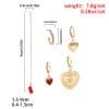 Fashion Drop Nectarine Heart Metal Set Earrings