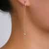 Gold Long Fringed Star Copper Circle Micro-set Zircon Earrings