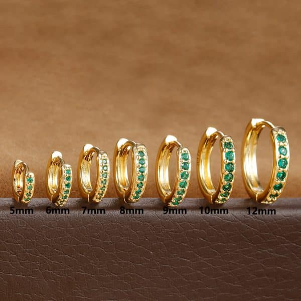 Trendy Circle Zircon Perforated Stud Earrings