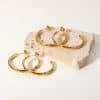 Stainless Steel Set Colored Zircon Earrings