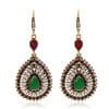 Ethnic Style Full Diamond Drop-shaped Alloy Earrings