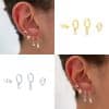 Geometric Horse Eye Flower Zircon Temperament Stacked Ear Accessories Set