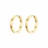 Gold Pigment Ring Earrings Female Circle Ear Studs