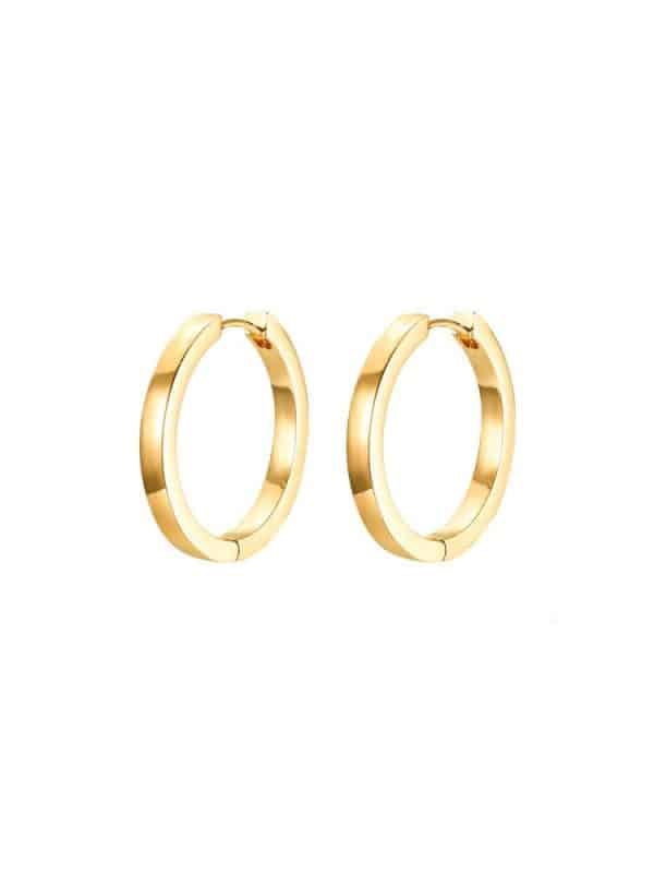 Gold Pigment Ring Earrings Female Circle Ear Studs
