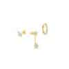 Brass Electroplating Inlaid Zircon XINGX Butterfly Earrings Three-piece Set