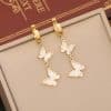 Colorized Butterfly Necklace Fashion Stainless Steel Jewelry Set