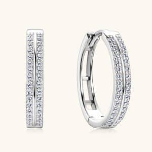 Straight Sterling Silver Earrings Moissanite New Ear Ring