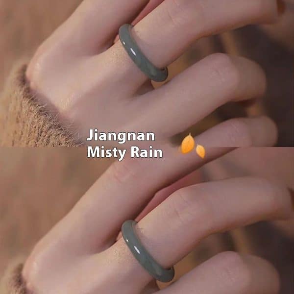 White Tea Qinghuan Colored Glaze Ring