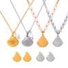 French Vintage Shell Jeweled Pendant Design Sense