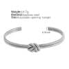 Stainless Steel 18K Gold Plating Knotted C- Shaped Open Double-layer Bracelet
