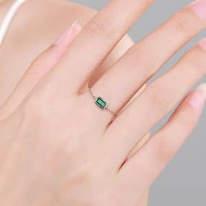 S925 Sterling Silver Inlaid Zircon Ring Simple Exquisite Small