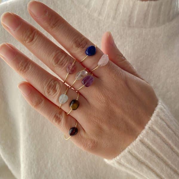 Colored Agate Niche Design Ring