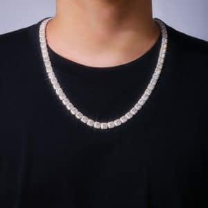 Square Rock Candy Chain Personalized Design Moissanite Cuban Chain Necklace