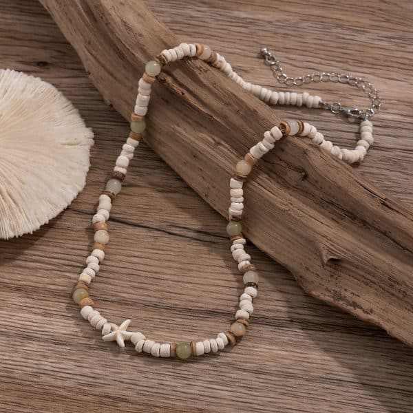 Coconut Shell Natural Stone Beaded Hip Hop Versatile Clavicle Chain