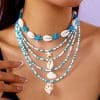 New Multi-layer Women's Fashion All-match Summer Starfish Shell Conch Bead Necklace 5-piece Set