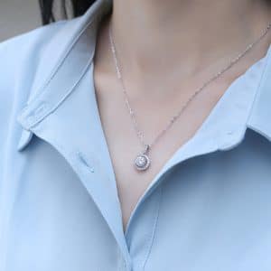 S925 Silver Inlay Moissanite Clavicle Chain Necklace