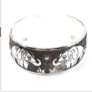 Ethnic Style Carved Open Miao Silver Bracelet