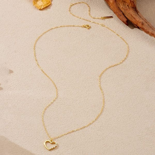 S925 Sterling Silver Hollow Heart Necklace