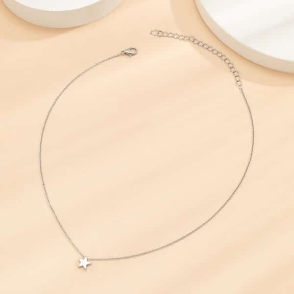 Simple Stainless Steel Pendant Necklace For Women