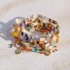 Women's European And American Glass Colored Beaded Bracelet