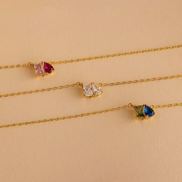 Women's All-match Twelve Birthstone Pendant Stainless Steel Necklace