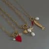 12 Birthstone Pendant Open End Ring Necklace