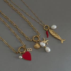 12 Birthstone Pendant Open End Ring Necklace